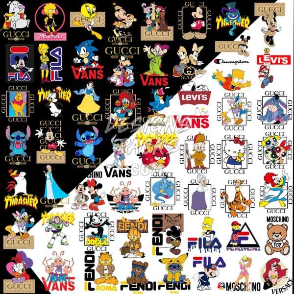 69 Mixed Cartoons Brands Designs Bundle PNG AI designspacks