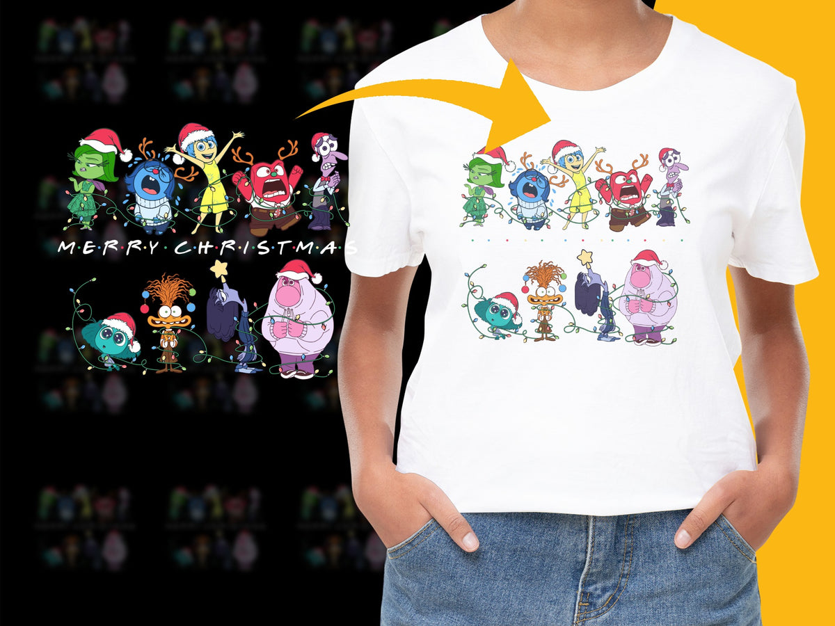 Festive Christmas Monster T-Shirt, Cute Holiday Graphic Tee, Colorful Unisex Cartoon Shirt, Kids and Adults Sizes Available