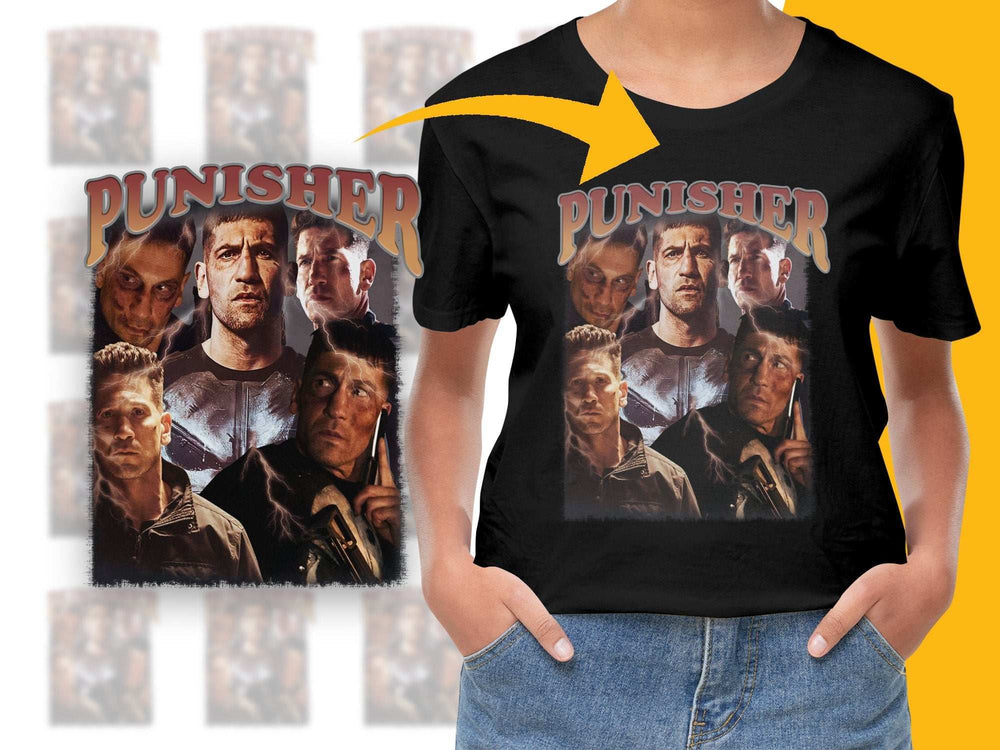 Punisher T-Shirt, Classic Comic Book Hero Design, Vintage Graphic Tee, Fan Merchandise, Unisex Clothing