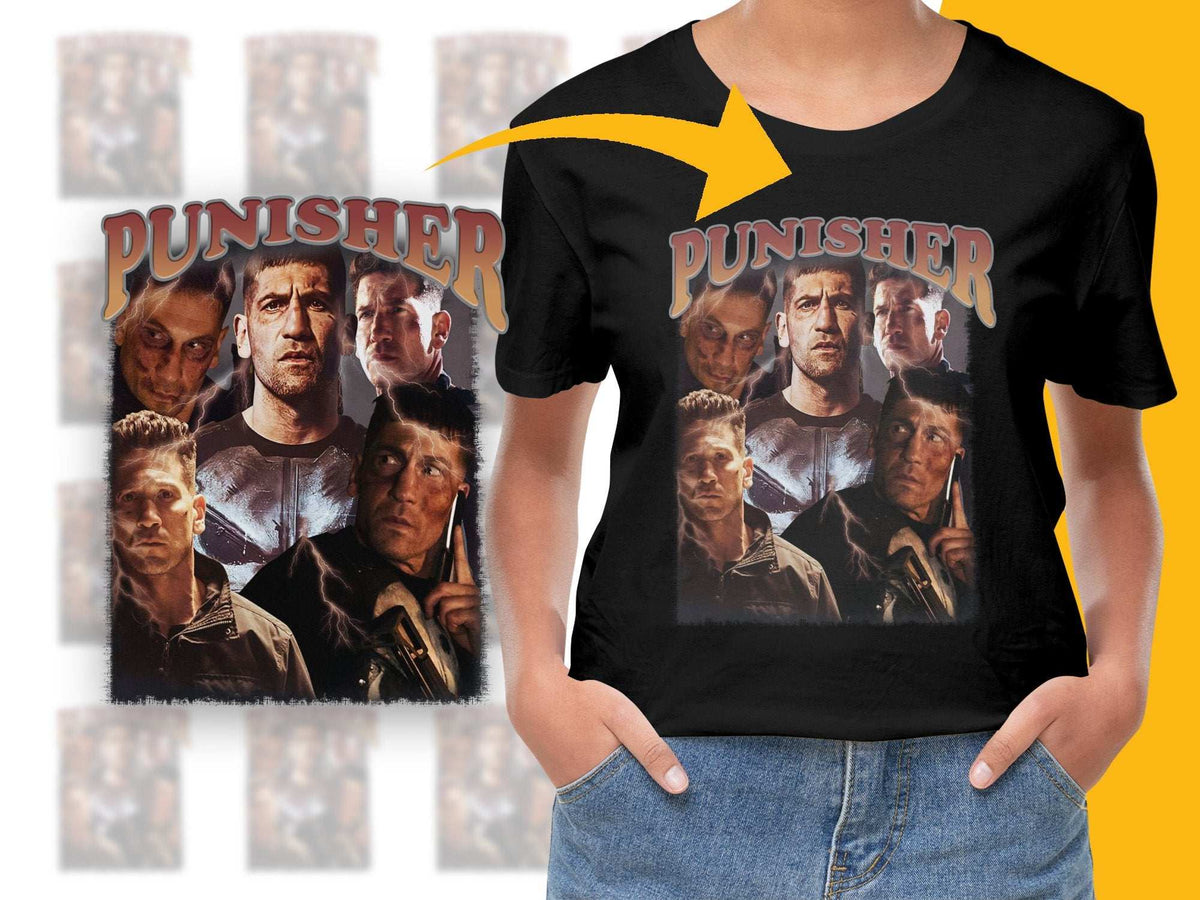 Punisher T-Shirt, Classic Comic Book Hero Design, Vintage Graphic Tee, Fan Merchandise, Unisex Clothing