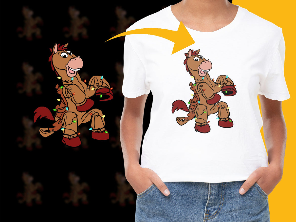 Kids Horse Cartoon T-Shirt, Cute Animal Graphic Tee, Fun Toddler Boys Girls Top