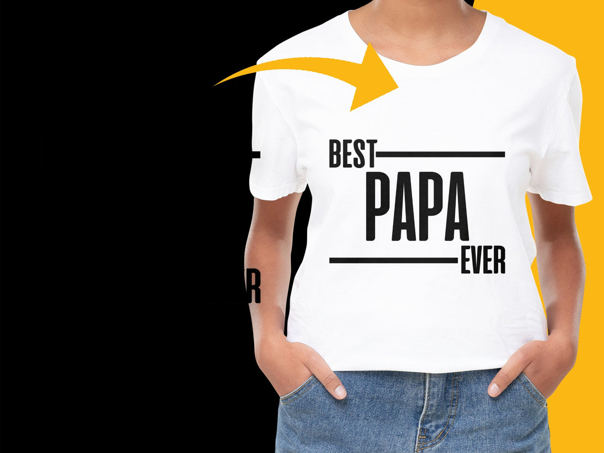 Best Papa Ever T-Shirt, Perfect Father's Day Gift, White Graphic Tee, Men's Casual Apparel