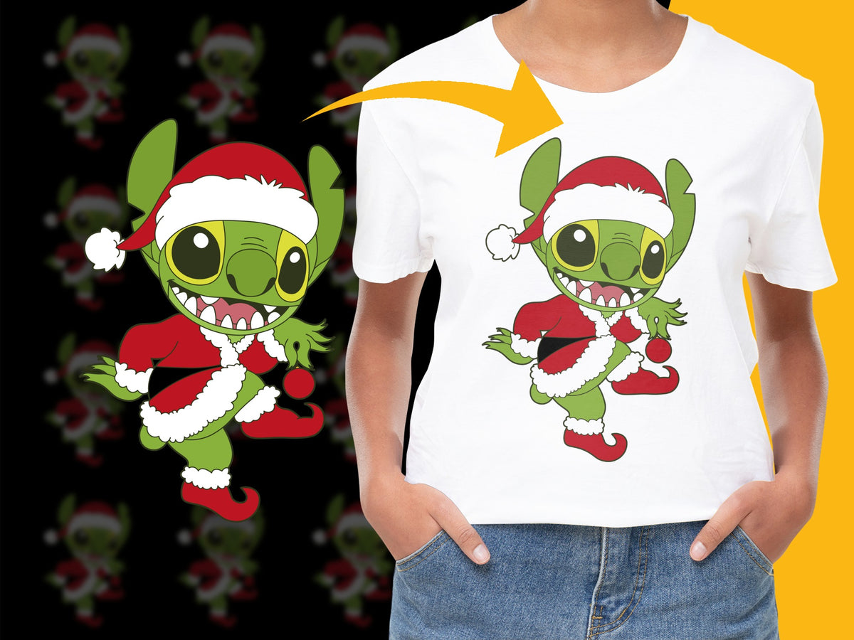 Cute Alien Santa Christmas T-Shirt, Festive Holiday Graphic Tee for Kids and Adults