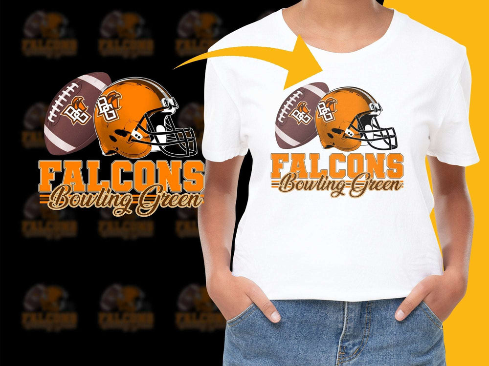 Bowling Green Falcons Football T-Shirt, Youth and Adult Sizes, Sports Fan Gear, Graphic Tee