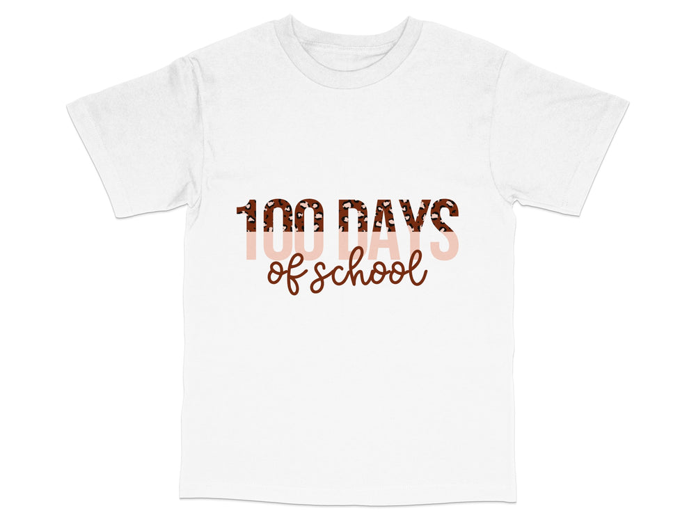 100 Days of School T-Shirt, Celebration Tee, Teacher Student Gift Idea, Short Sleeve White Shirt