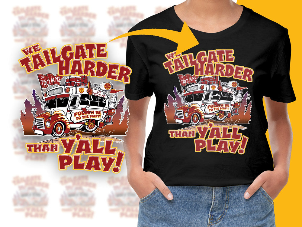 Vintage Tailgate Party T-Shirt, Classic Truck Design, Bold Red and Black, Unisex Graphic Tee