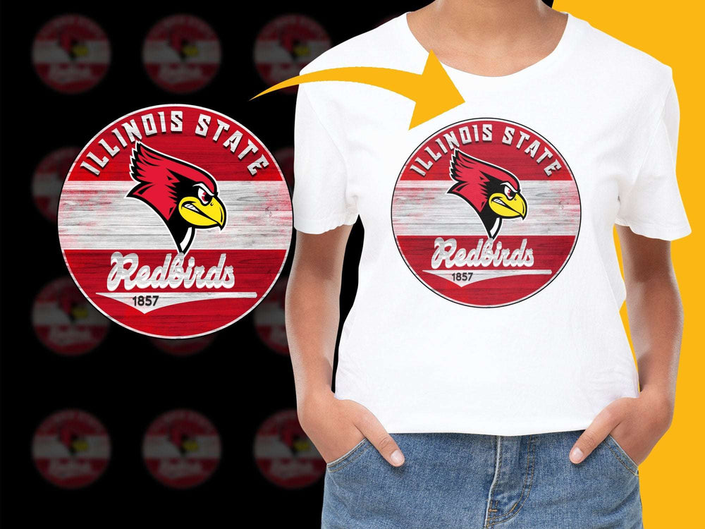 Illinois State Redbirds Graphic T-Shirt, Vintage College Logo, Casual Wear, Unisex White Tee