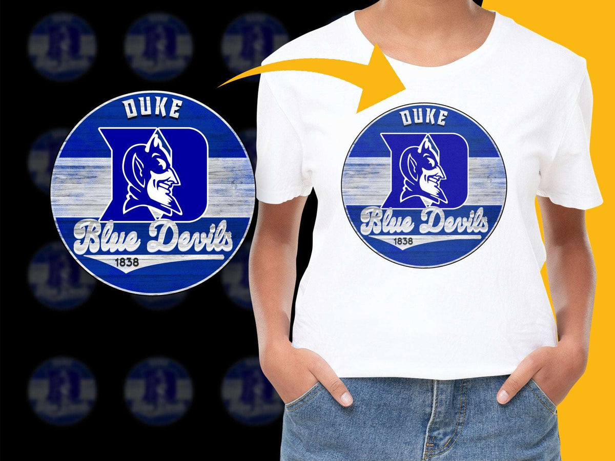 Duke Blue Devils Logo T-Shirt, College Sports Fan Apparel, Vintage Style Graphic Tee