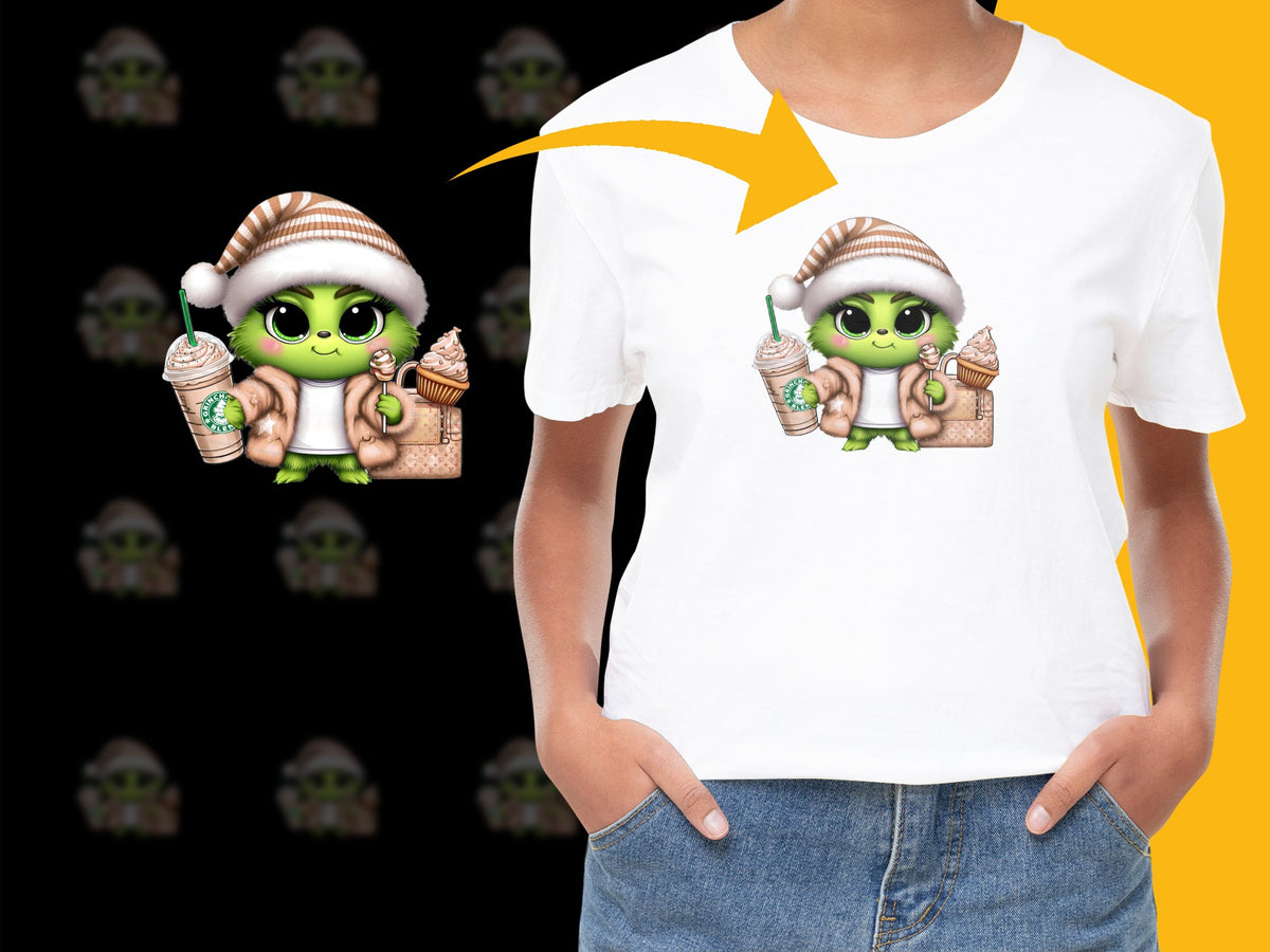 Cute Alien Graphic T-Shirt, Kids Cartoon Alien with Ice Cream, Unisex White Tee, Fun Summer Casual Wear