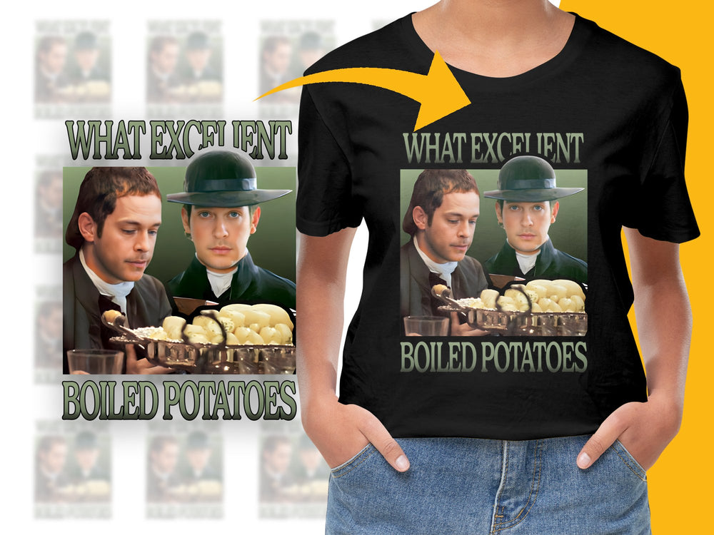 Funny Boiled Potatoes T-Shirt, Unique Meme Graphic Tee, Comfortable Cotton Shirt, Unisex Casual Wear