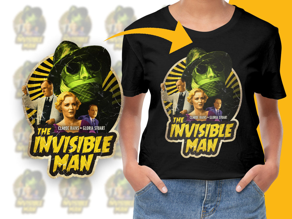 Vintage Invisible Man Movie T-Shirt, Classic Film Graphic Tee, Horror Sci-Fi Fan Apparel