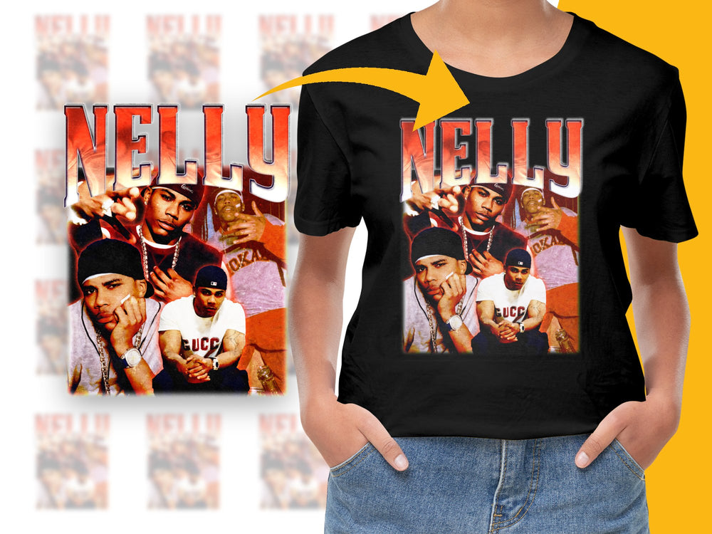 Vintage Nelly Graphic T-Shirt, 90s Hip Hop Tee, Retro Music Fan Apparel, Urban Streetwear Fashion, Collectible Clothing Gift