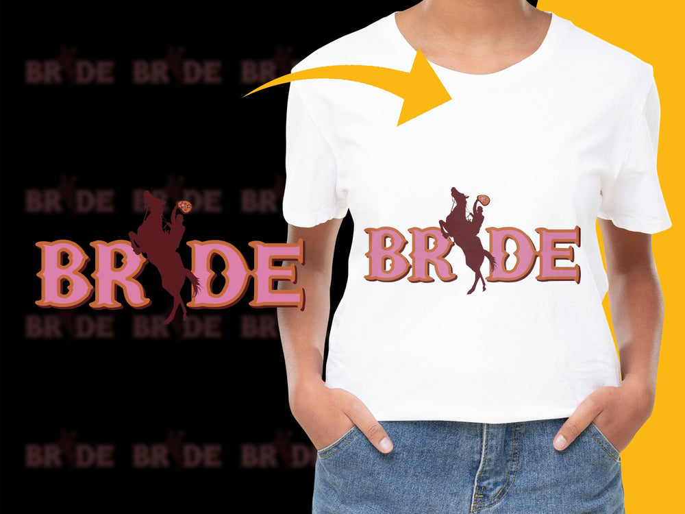 Bride T-Shirt, Bachelorette Party Tee, Wedding Celebration Shirt, Graphic Print Women's Top