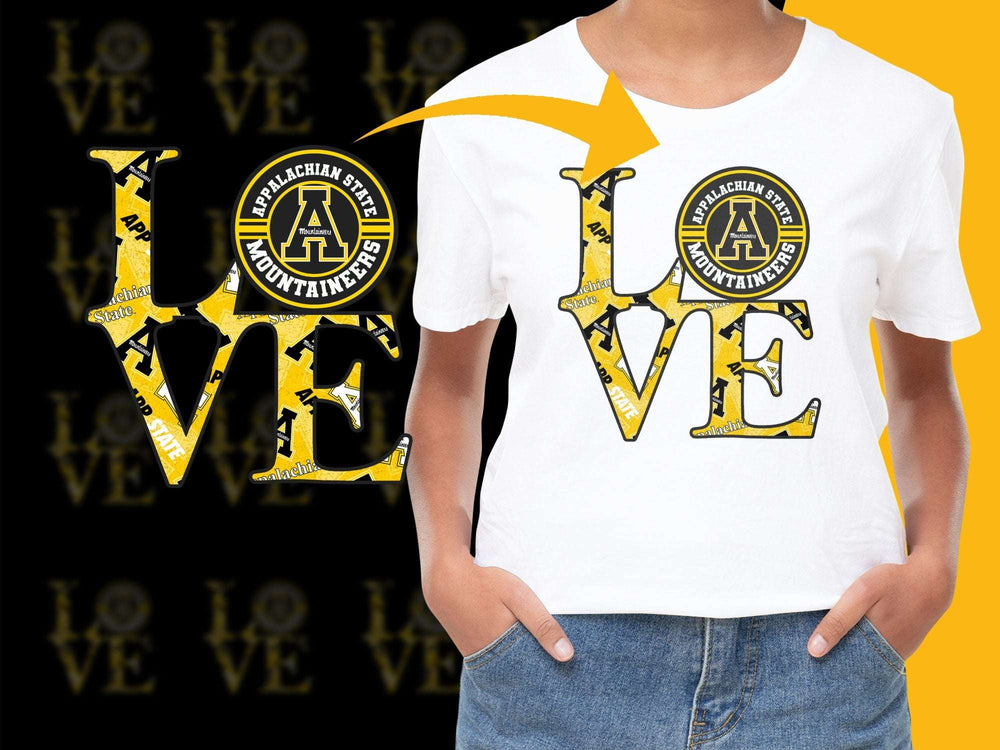 Appalachian LOVE T-Shirt, Yellow Black Graphic Tee, Unisex Mountain Love Shirt, Casual Wear, Trendy Apparel, Bold Design Top