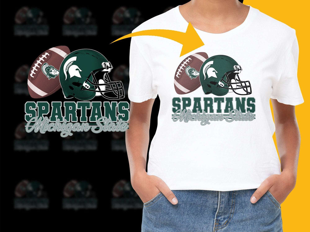Michigan State Spartans Football Graphic Tee, College Sports Fan T-Shirt, Team Pride Apparel
