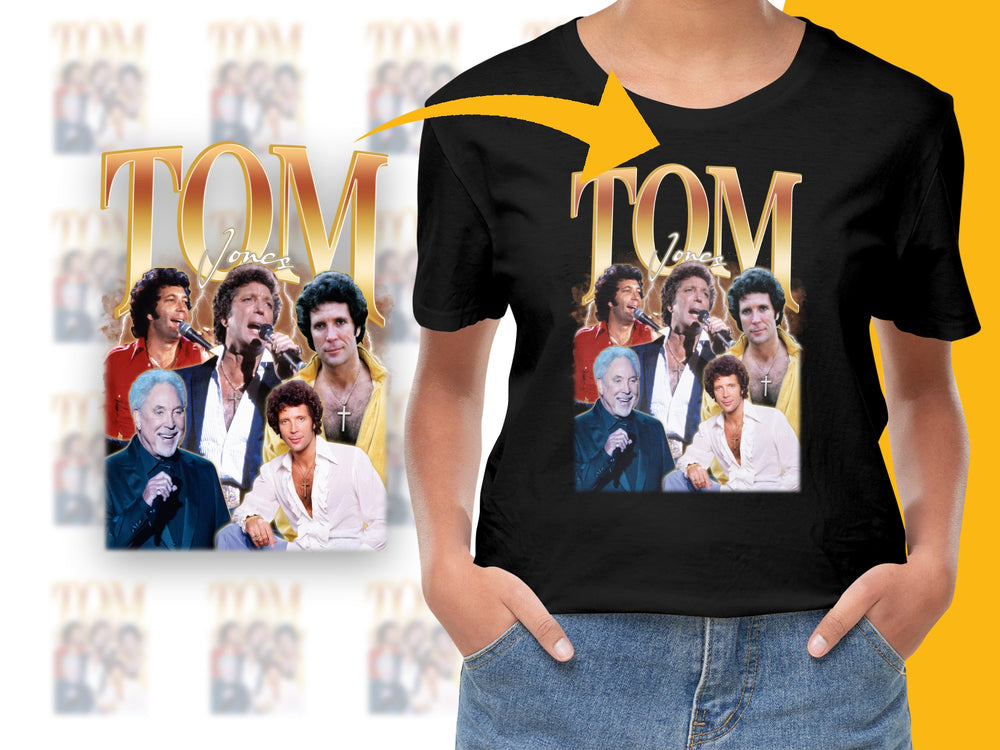 Vintage Tom Jones Graphic T-Shirt, Classic Pop Icon Concert Tee, Retro Music Fan Gift, Unisex Black Shirt