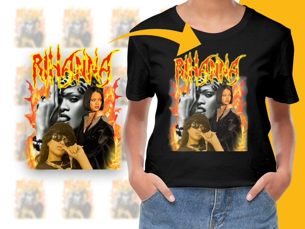 Rihanna Inspired Graphic Tee, Vintage Style Pop Art, Women's Fashion T-Shirt, Unique Gift Idea