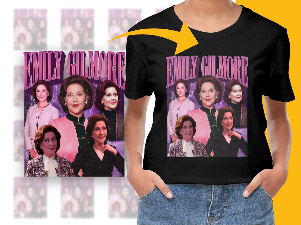 Emily Gilmore Fan T-Shirt, Vintage Style, Retro TV Show Character Tee, Multiple Poses, Colorful Graphic Design