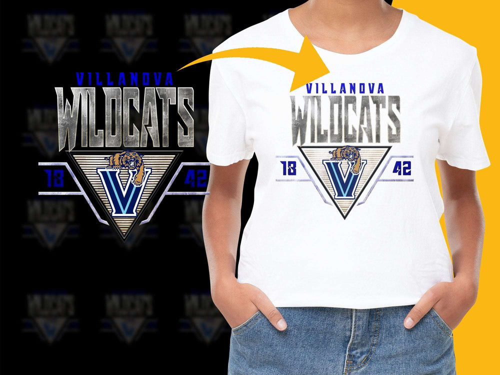 Villanova Wildcats Graphic T-Shirt, College Sports Team Logo, Unisex Women Men Fashion