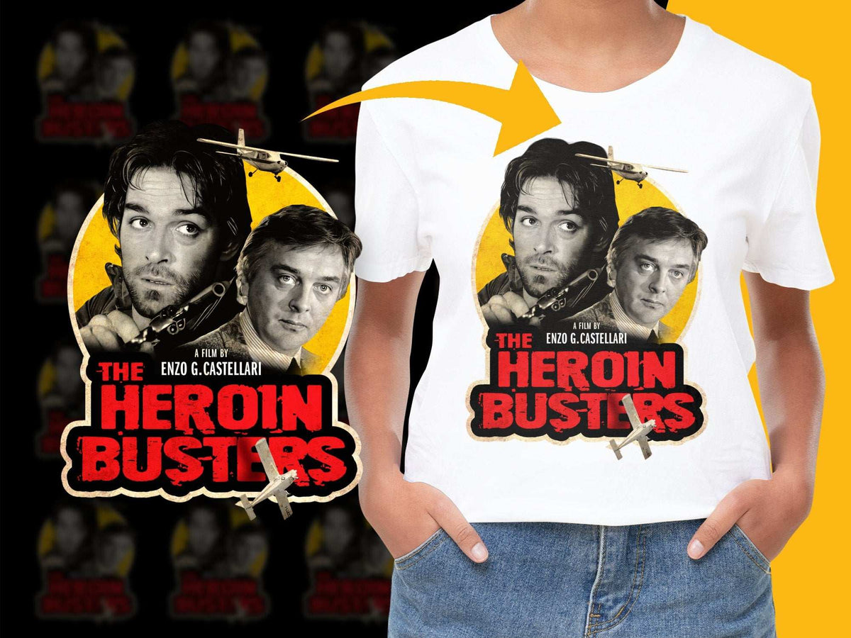 Vintage Heroin Busters Movie T-Shirt, Retro Film Graphic Tee, 80s Cult Classic Cinema Fashion, Unisex Cotton Shirt
