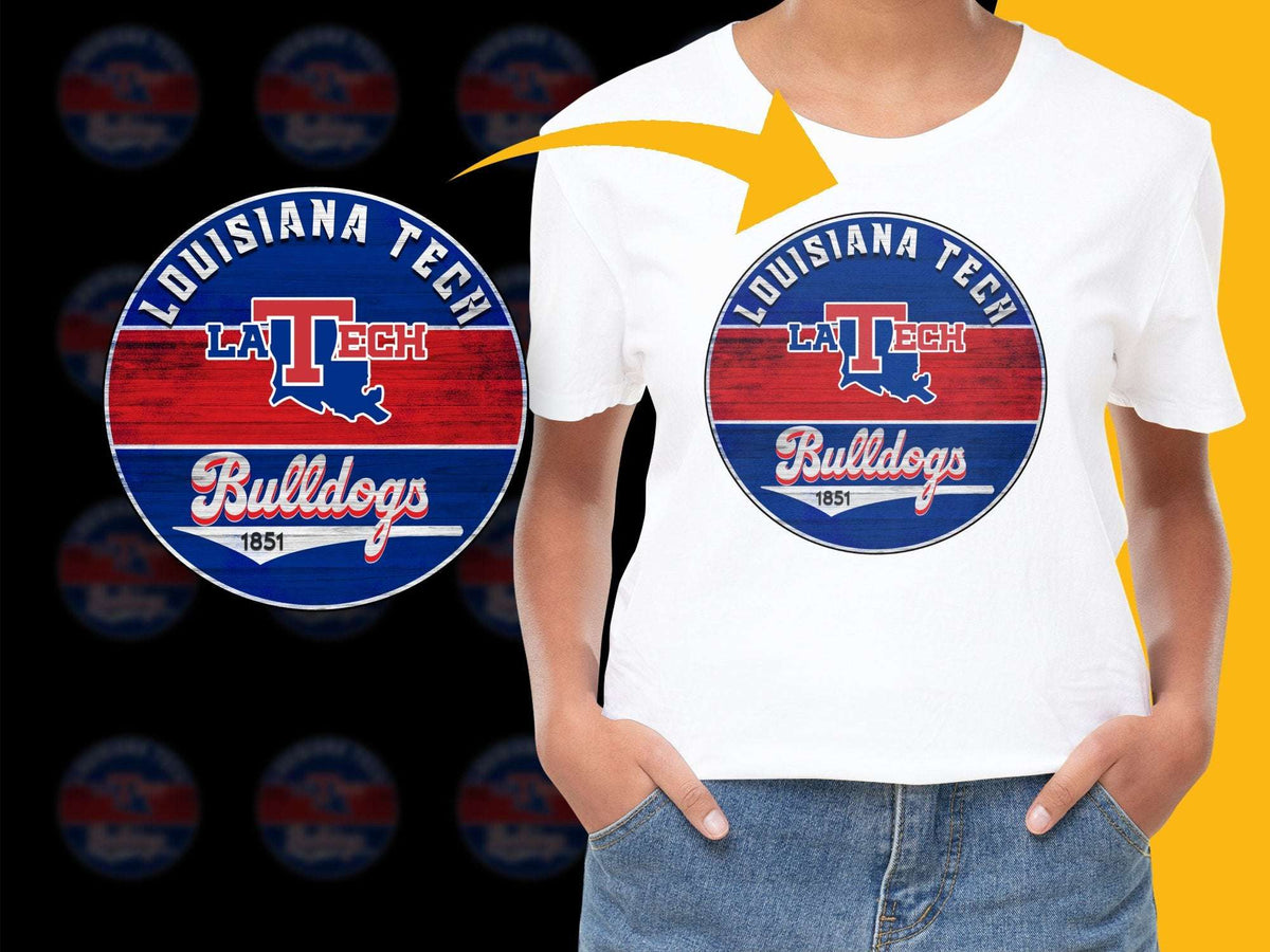 Louisiana Tech Bulldogs T-Shirt, LA Tech 1851 Graphic Tee, College Sports Fan Apparel, Casual Wear