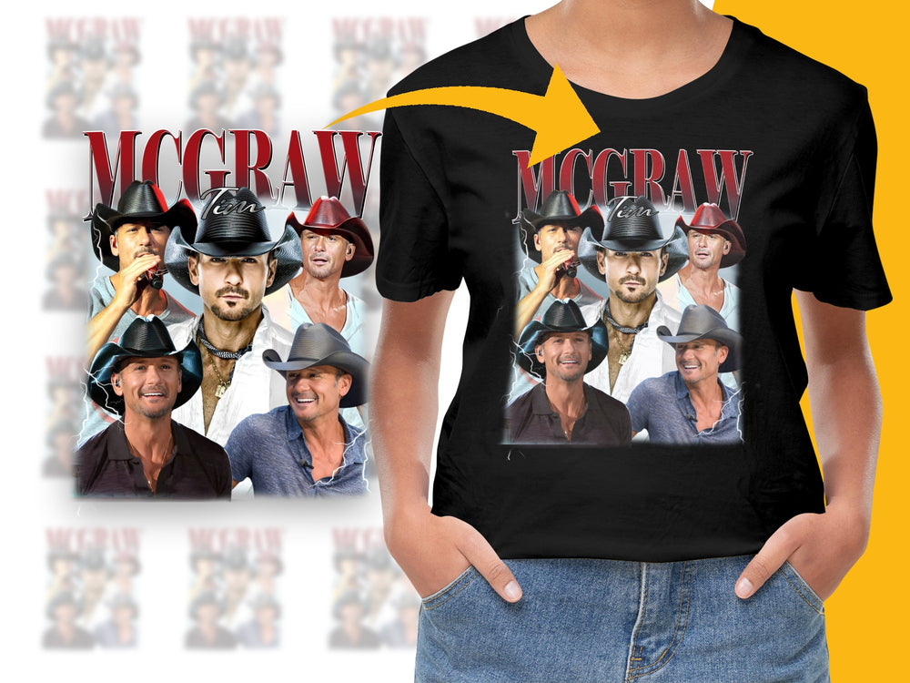 Tim McGraw Fan T-Shirt, Country Music Legend Graphic Tee, Unisex Black Cotton Shirt, Music Lover Gift Idea