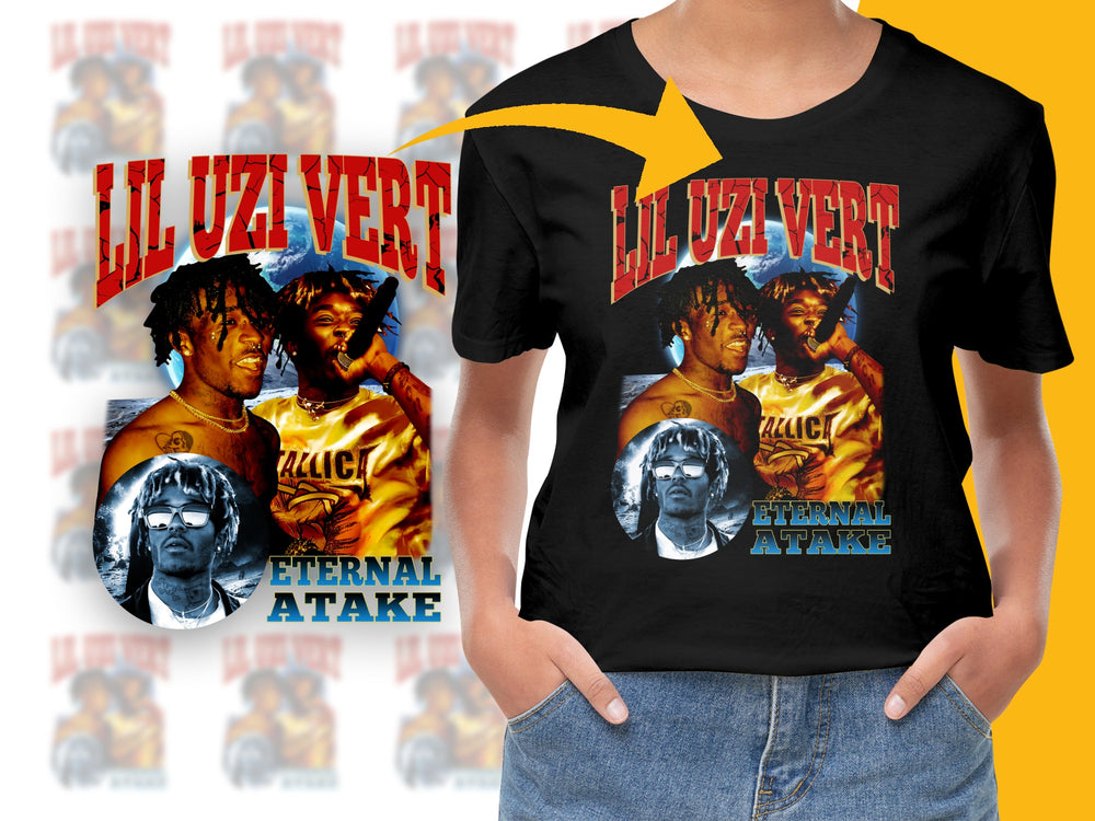 Lil Uzi Vert T-Shirt, Eternal Atake Album Cover Tee, Hip Hop Music Merch, Black Cotton Shirt, Fan Gift Idea