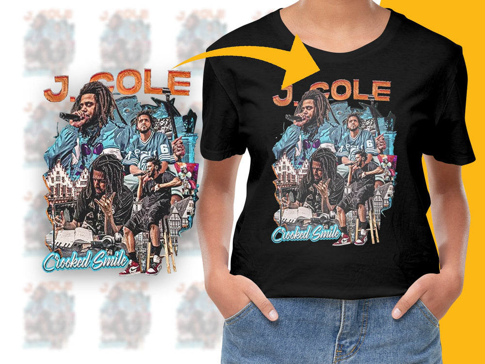 J Cole Crooked Smile Graphic T-Shirt, Hip Hop Music Tee, Urban Streetwear, Fan Apparel, Unisex Fashion Top
