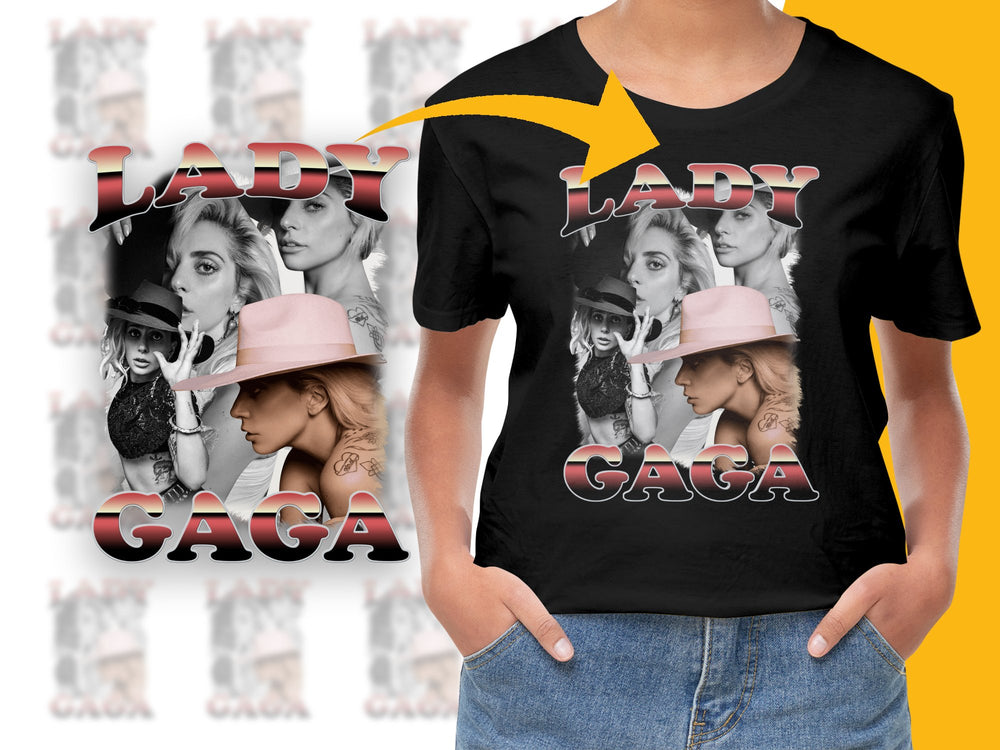 Lady Gaga Inspired T-Shirt, Pop Icon Graphic Tee, Stylish Celebrity Fashion Top, Music Fan Apparel