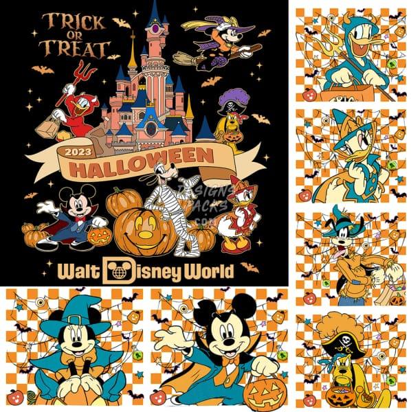 7 Halloween Spooky Cartoon Designs Bundle PNG DESIGNSPACKS