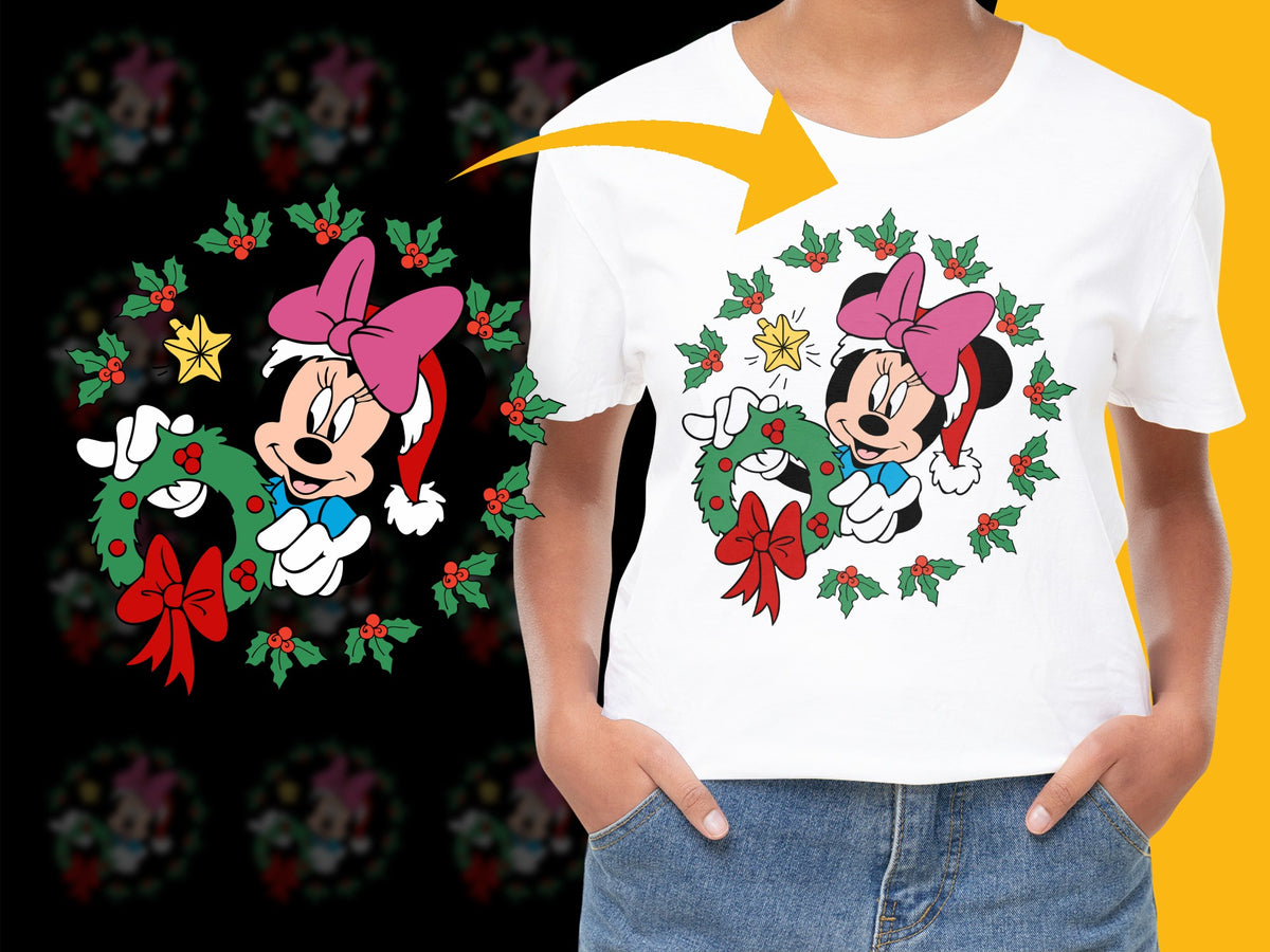 Kids Christmas T-Shirt, Cartoon Mouse Holiday Graphic Tee, Festive Winter Apparel, Unisex Children Clothing