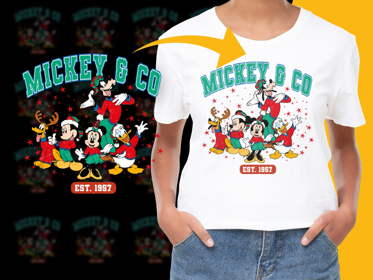 Vintage Mickey and Co T-Shirt, Classic Disney Character Tee, Unisex Cartoon Graphic Shirt, 1997
