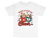 Load image into Gallery viewer, Holiday T-Shirt Have a Cup of Cheer Christmas Graphic Tee Festive Apparel Cozy Winter Design
