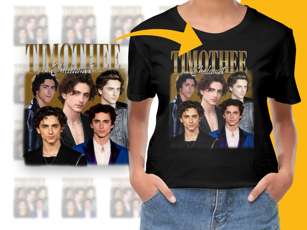 Timothee Chalamet Fan T-Shirt, Celebrity Photo Collage, Unisex Graphic Tee, Fashion Apparel