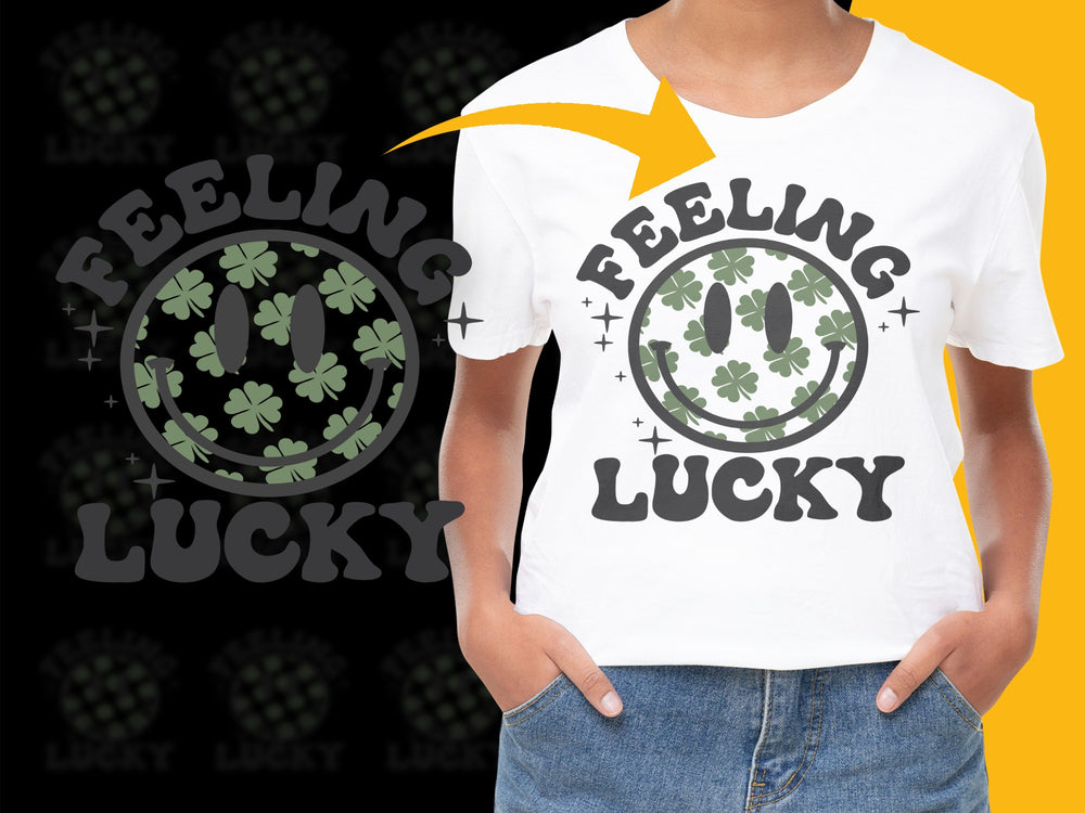 Feeling Lucky T-Shirt, Unisex Clover Graphic Tee, St. Patrick's Day Shirt, Casual Wear, Trendy Design Top for All Ages