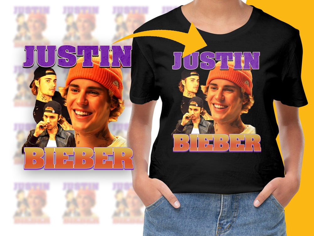 Justin Bieber Fan T-Shirt, Vintage Style Graphic Tee, Pop Music Idol Merchandise, Gift for Beliebers