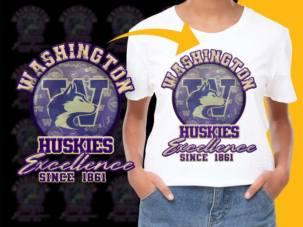Washington Huskies Excellence T-Shirt, Since 1861 Purple Graphic Tee, University Fan Apparel