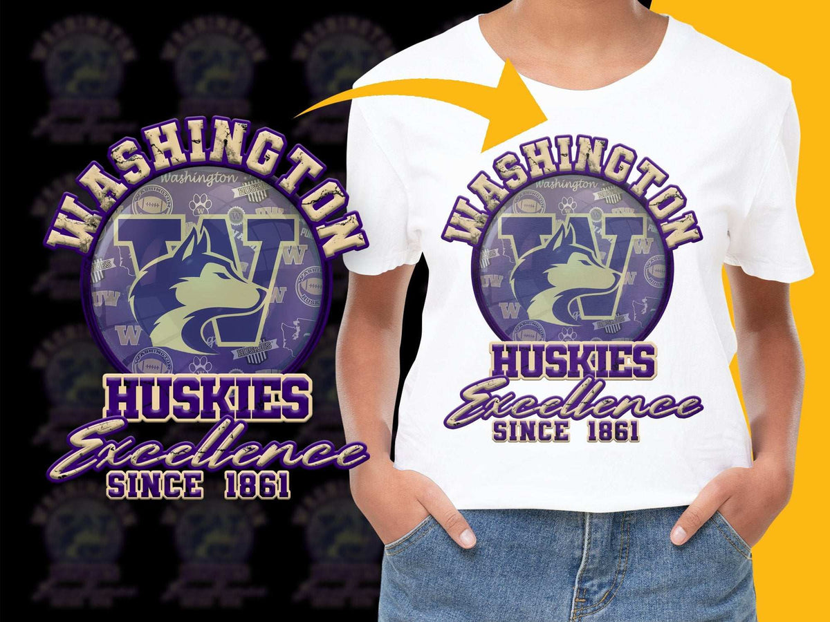 Washington Huskies Excellence T-Shirt, Since 1861 Purple Graphic Tee, University Fan Apparel