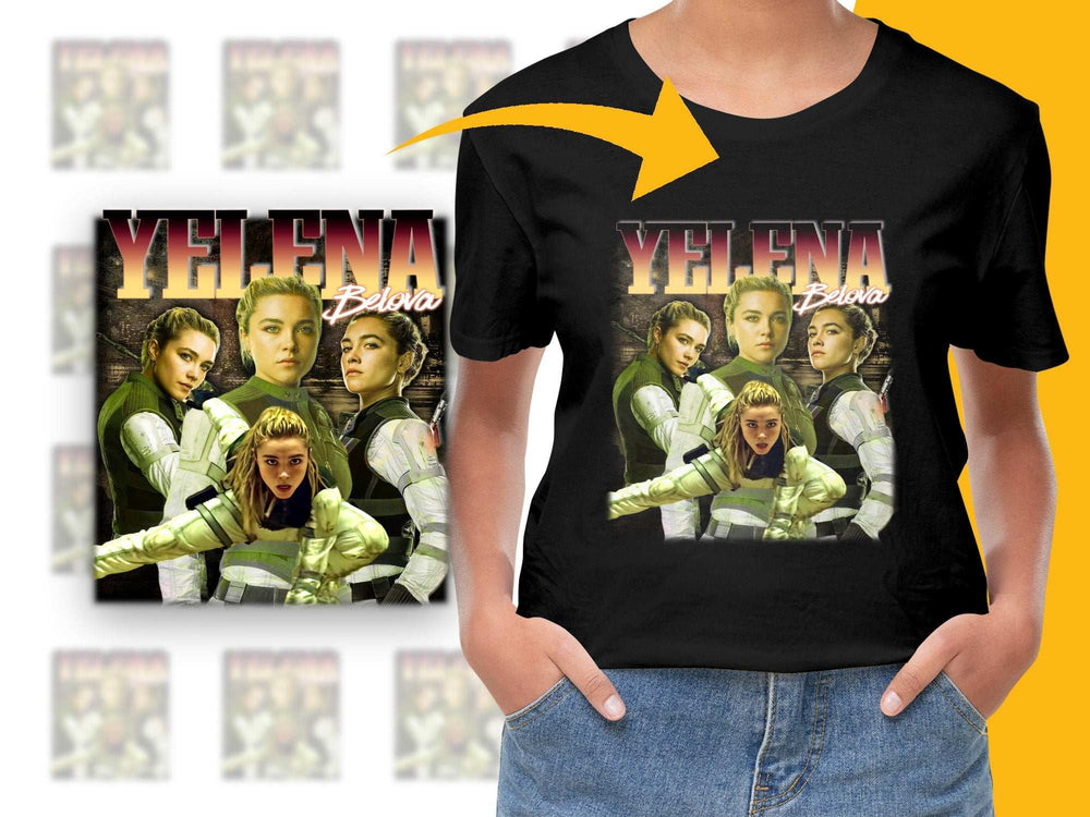 Yelena Belova Graphic T-Shirt, Women's Marvel Character Tee, Superhero Inspired Casual Wear, Trendy Pop Culture Apparel