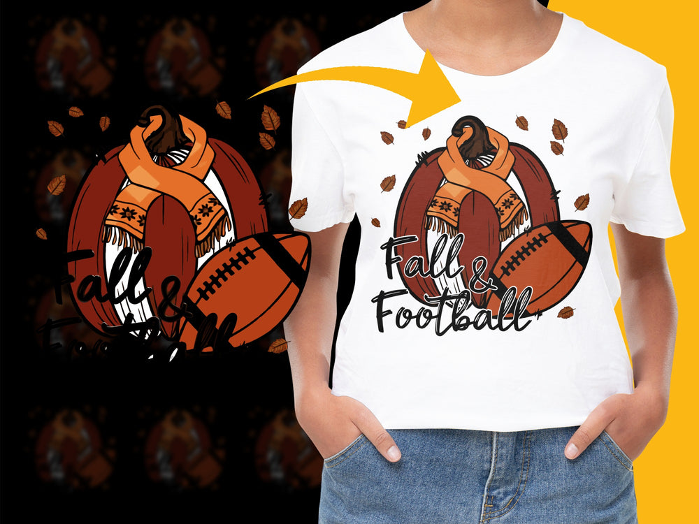 Fall and Football T-Shirt, Autumn Pumpkin Graphic, Casual Sports Tee, Unisex Fashion, Soft Cotton, Trendy Top