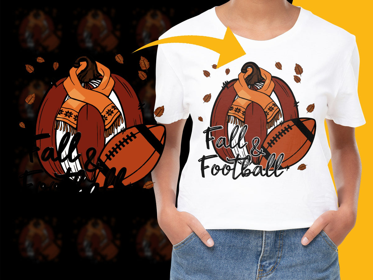 Fall and Football T-Shirt, Autumn Pumpkin Graphic, Casual Sports Tee, Unisex Fashion, Soft Cotton, Trendy Top