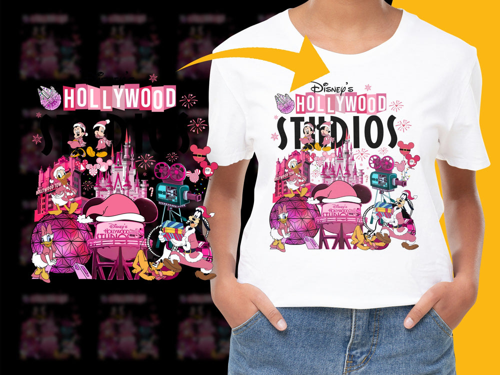 Disney Hollywood Studios T-Shirt, Mickey and Friends, Family Vacation Tee, Kid's Graphic Shirt, Theme Park Apparel, Colorful Cartoon Design