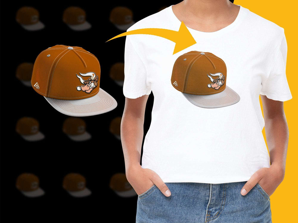 Kids Casual White T-Shirt and Brown Adjustable Cap Set, Bulldog Graphic, Trendy Outfit for Children
