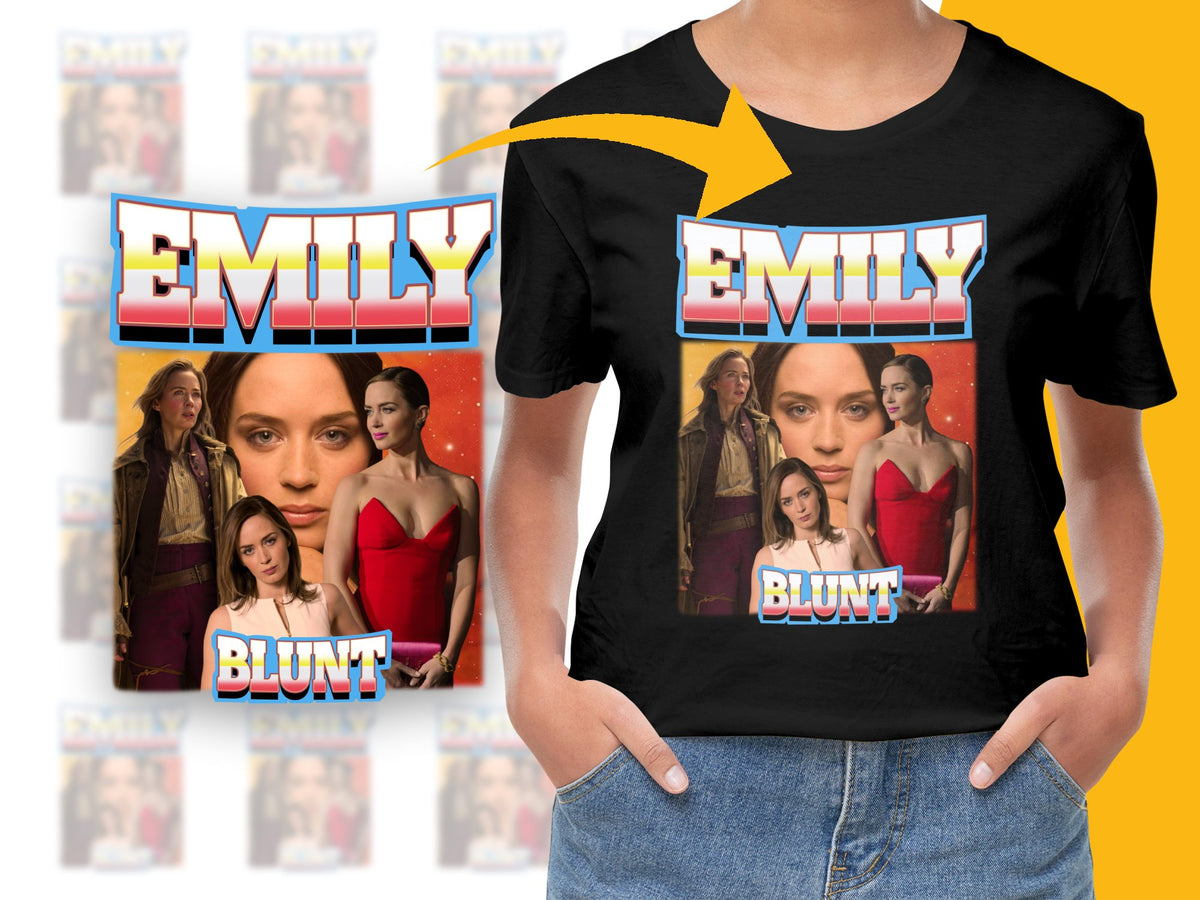 Emily Blunt Graphic T-Shirt, Movie Collage Tee, Fan Art Shirt, Actress Inspired Fashion, Unique Gift Idea
