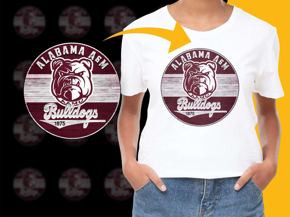 Alabama AandM Bulldogs T-Shirt, Vintage Logo, College Sports Fan Apparel, 1875 Graphic Tee