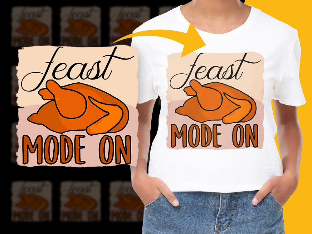 Feast Mode On Thanksgiving T-Shirt, Funny Holiday Tee, Autumn Fashion, Unisex Graphic Shirt
