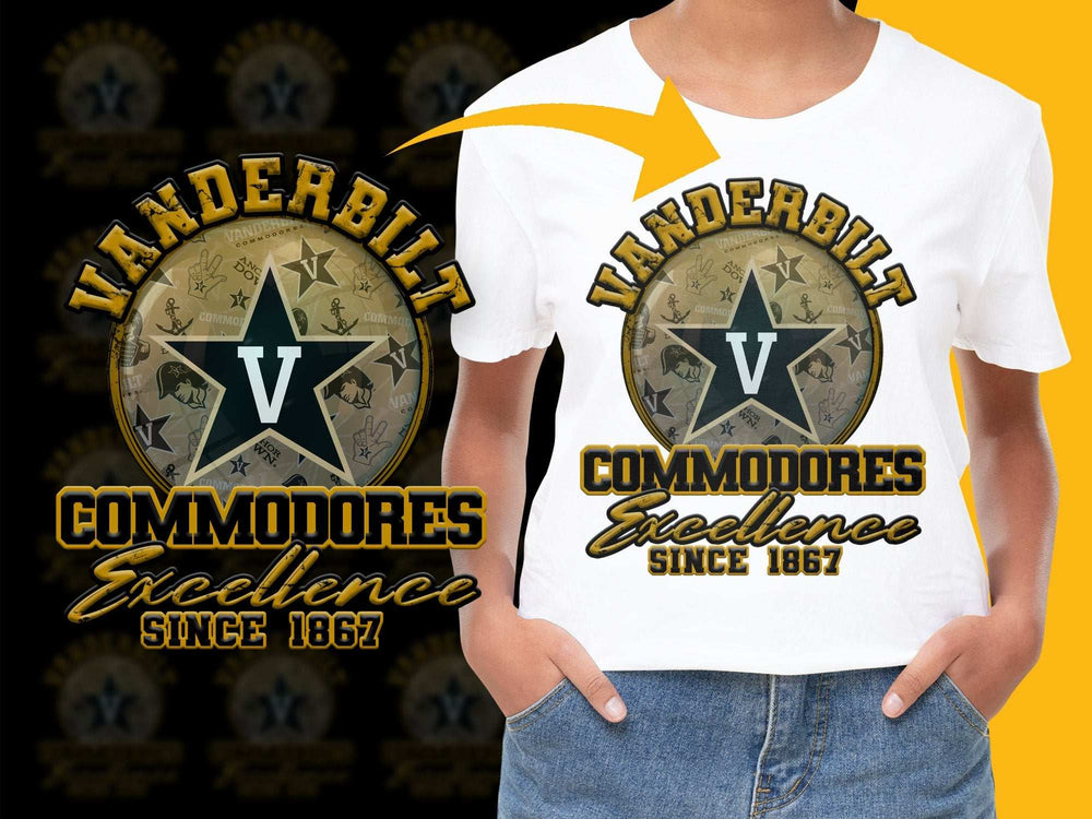 Vanderbilt Commodores T-Shirt, Excellence Since 1867 Graphic Tee, College Sports Fan Apparel