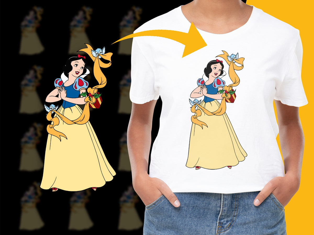 Snow White Graphic T-Shirt for Kids, Disney Princess Cartoon, Colorful Cotton Tee