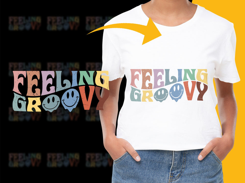Feeling Groovy T-Shirt, Vintage Style Colorful Design, Trendy Retro Font, Unisex Graphic Tee