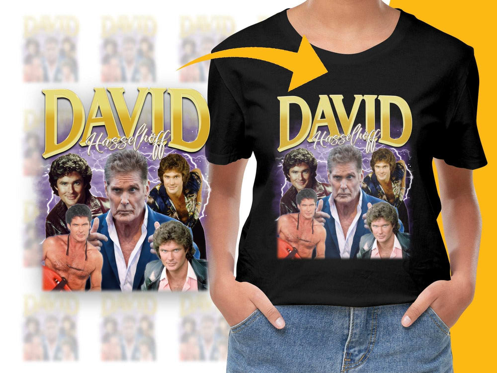 Vintage David Hasselhoff T-Shirt, Retro 80s TV Show Graphic Tee, Classic Actor Fan Merchandise
